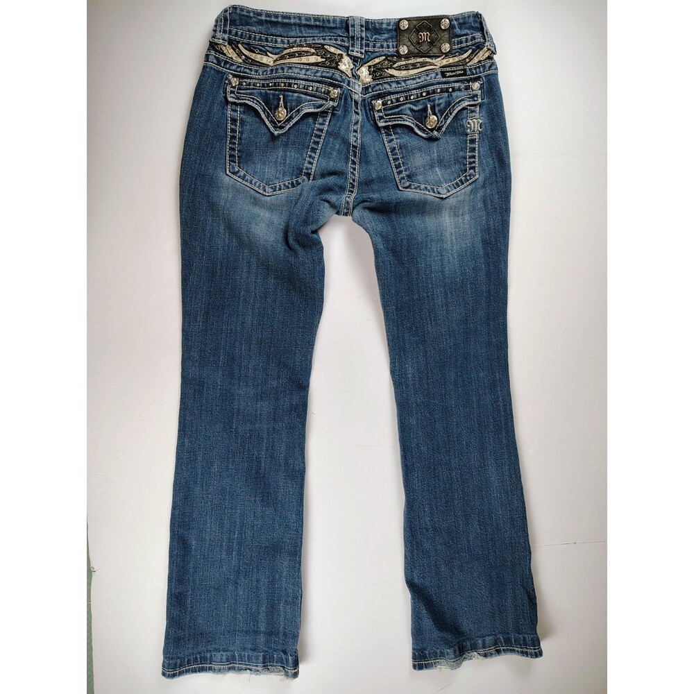 Miss Me BOOT jP5011B6V Jeans Womens Sz 30 Rhinestones Wings Distressed